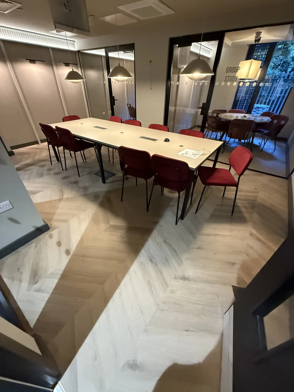 Commercial office flooring fit-out — carpet tiles and LVT installed for a Cat B office refurbishment